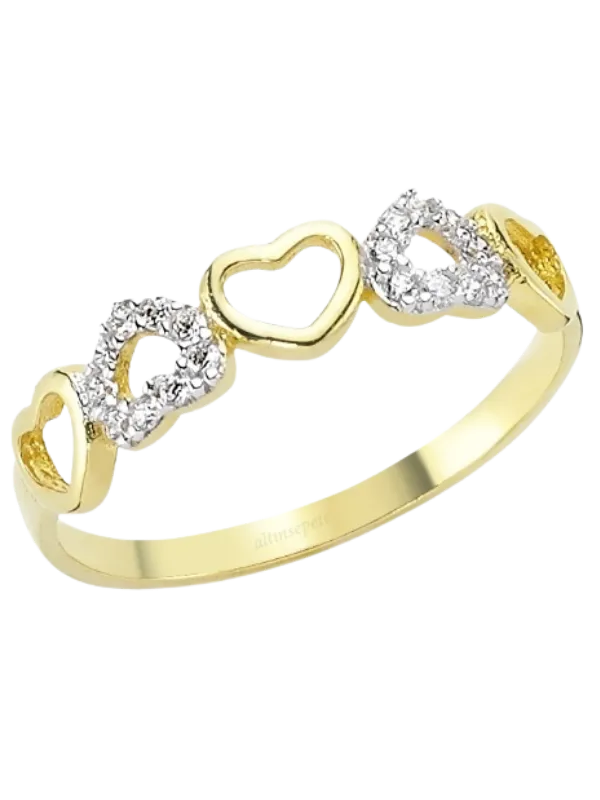 Zirkon Taşlı Kalp Yüzük