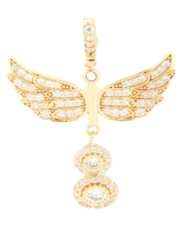 Kanat ve Tektaş Sallantılı Kolye Ucu