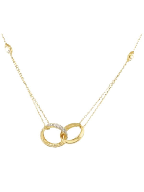 İç İçe Geçmiş Çift Halka Kolye