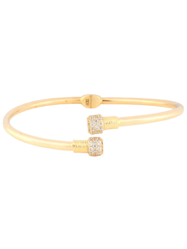 Burgulu Uçlu Taşlı Kelepçe Bilezik