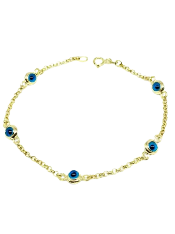 Zincir Üzerinde Tek Nazar Boncuklu Bileklik