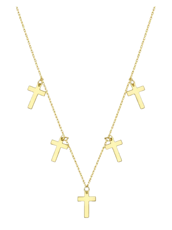 Çoklu Haç Figürlü Minimalist Kolye